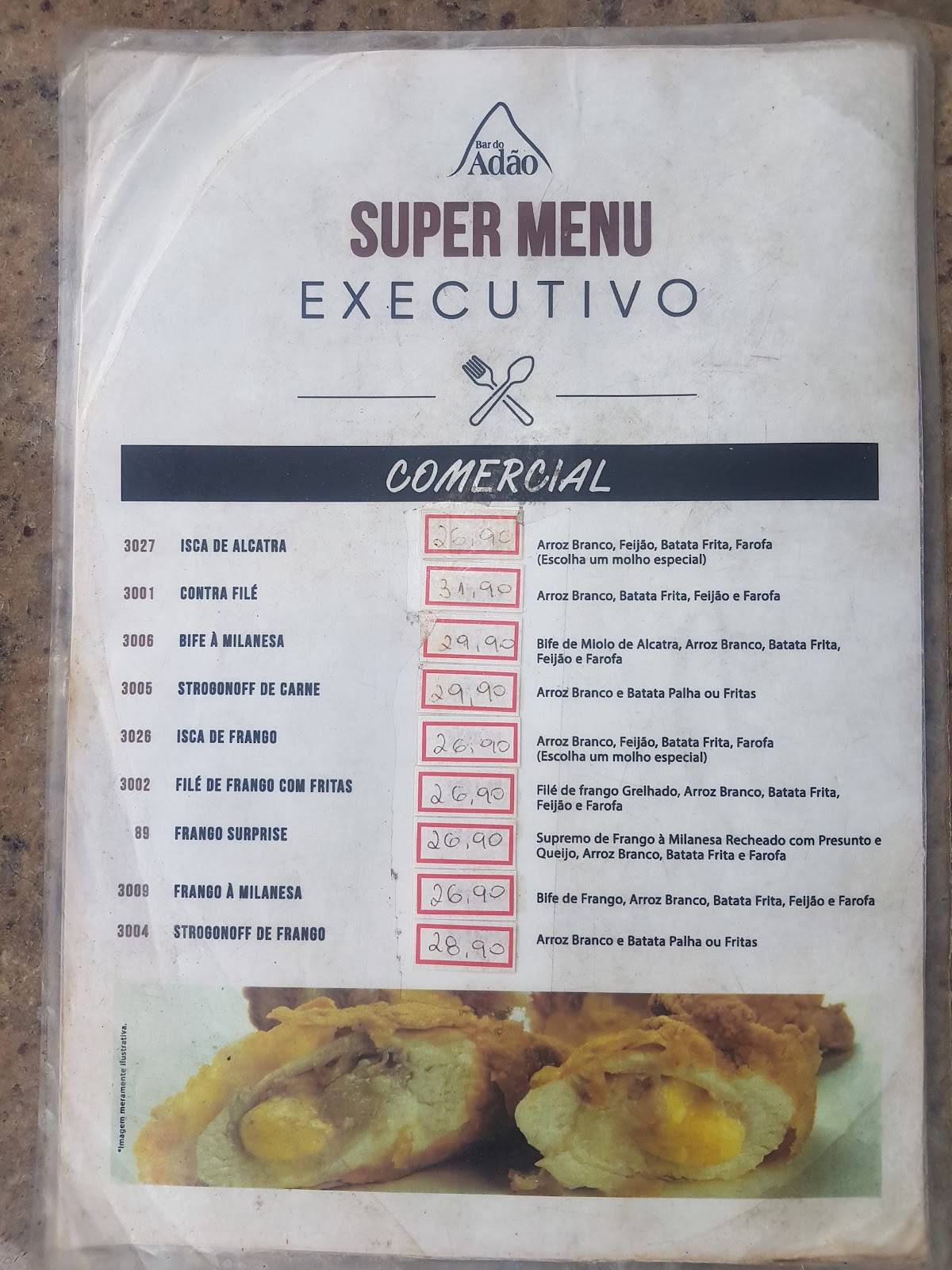 Bar do Adão - Rio 2 cardápio