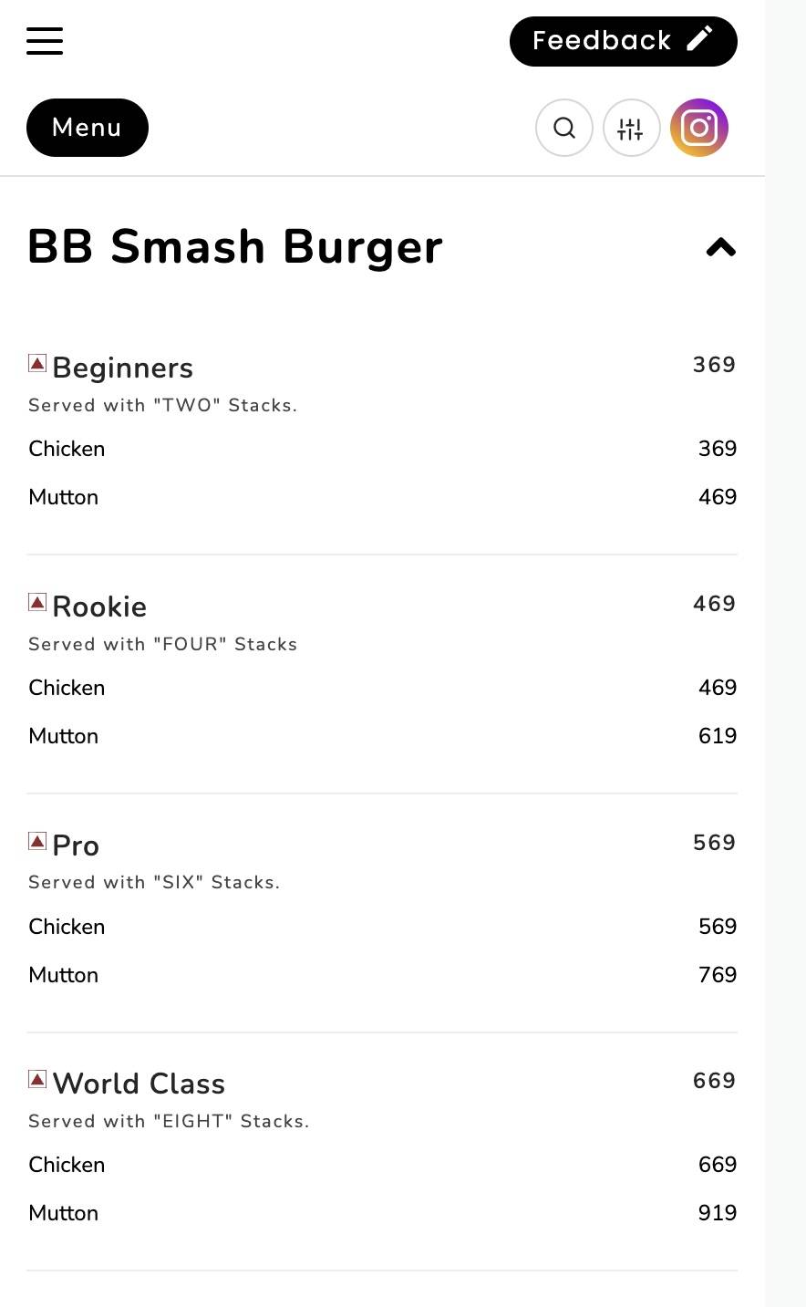 Burger Bar Ramdaspeth menu