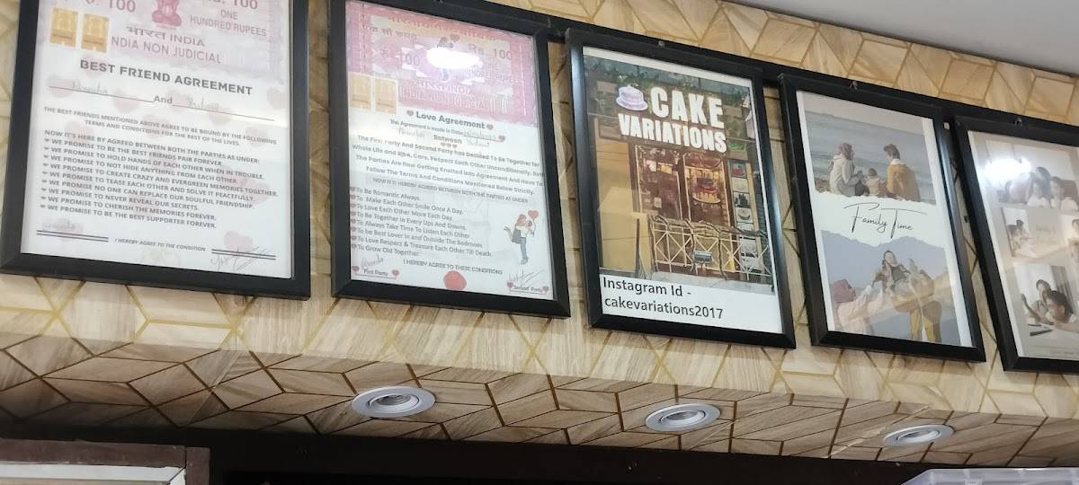 Cake Variations menu