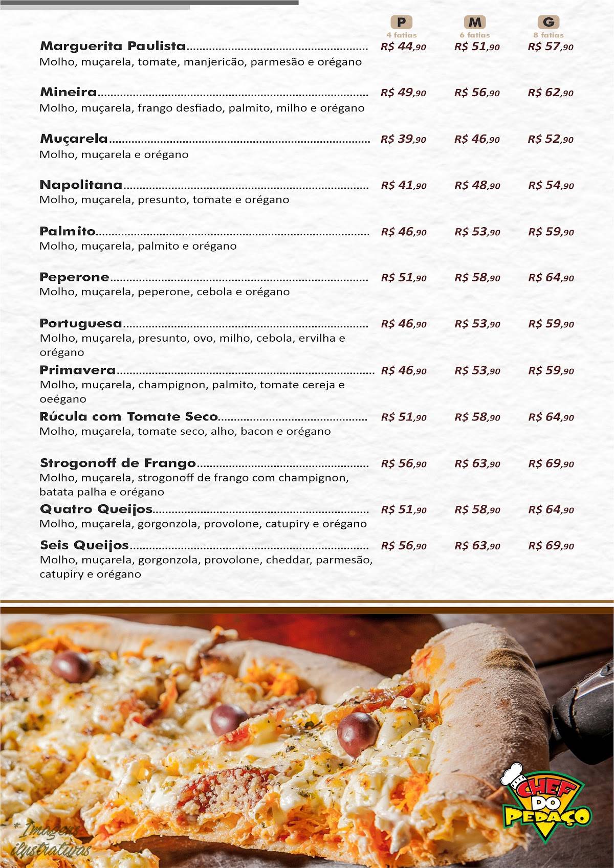 Chef do Pedaço - Rio Verde cardápio