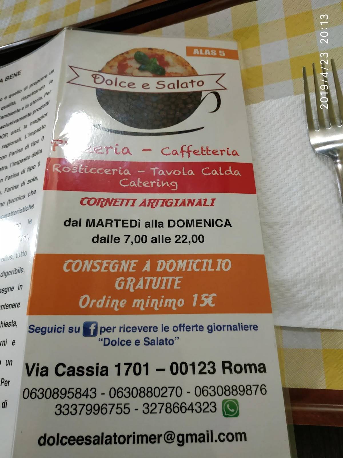Menu di Dolce e Salato 