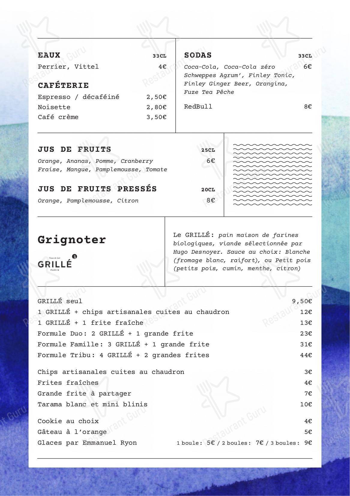 Крафт меню pour Le Flow boite de nuit