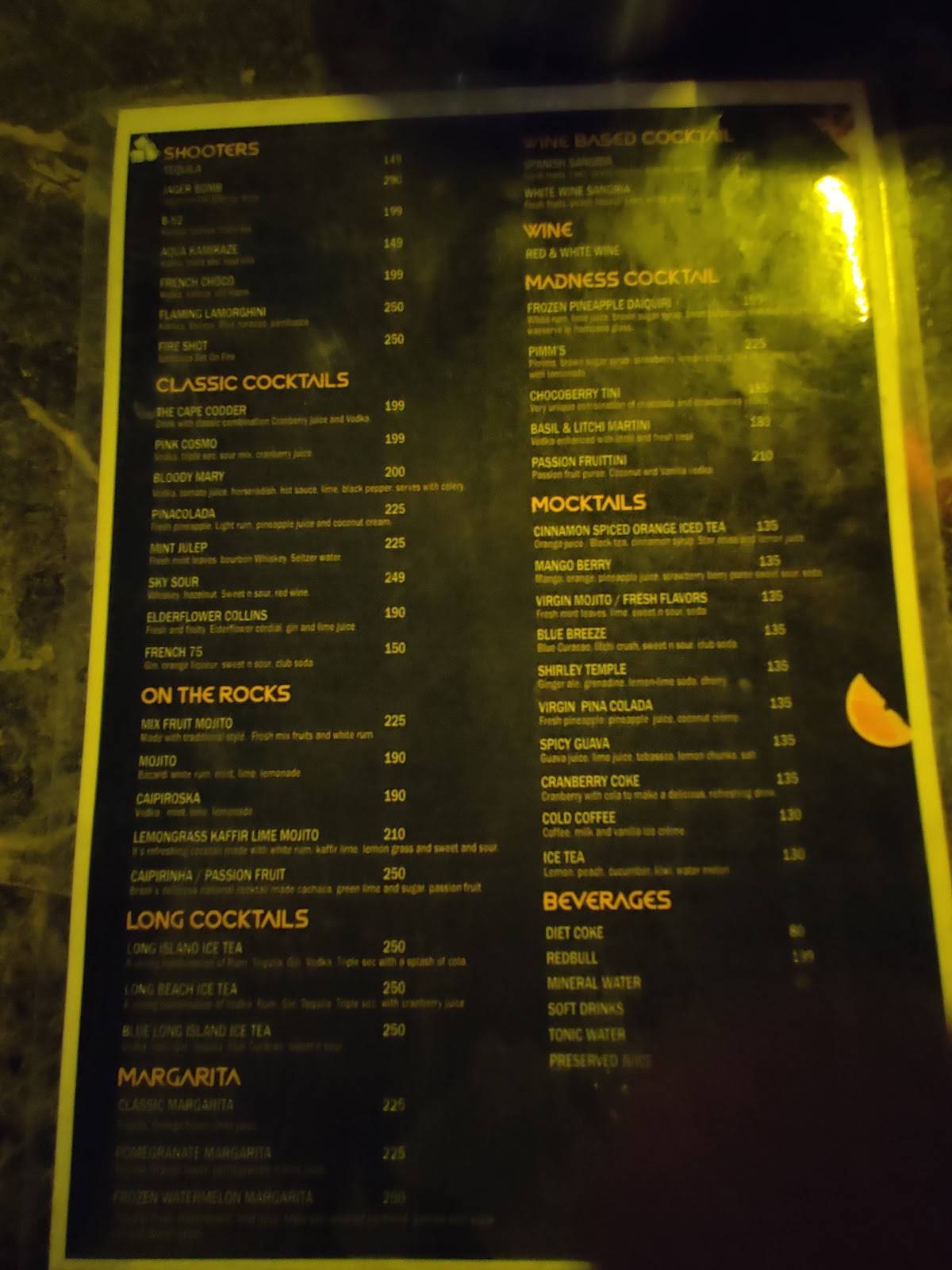Echo Lounge & Kitchen menu