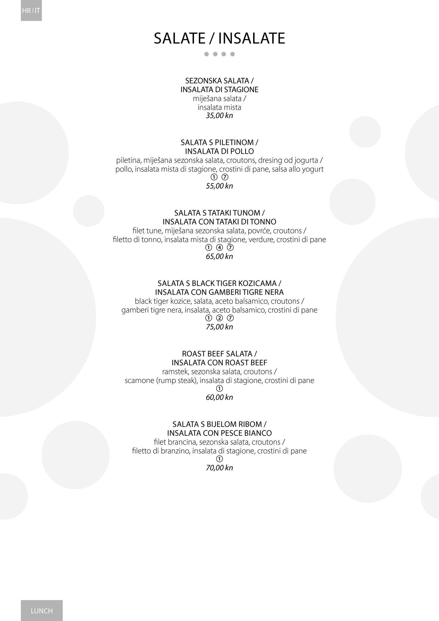 Menu di Libeccio Restaurant & Bar 