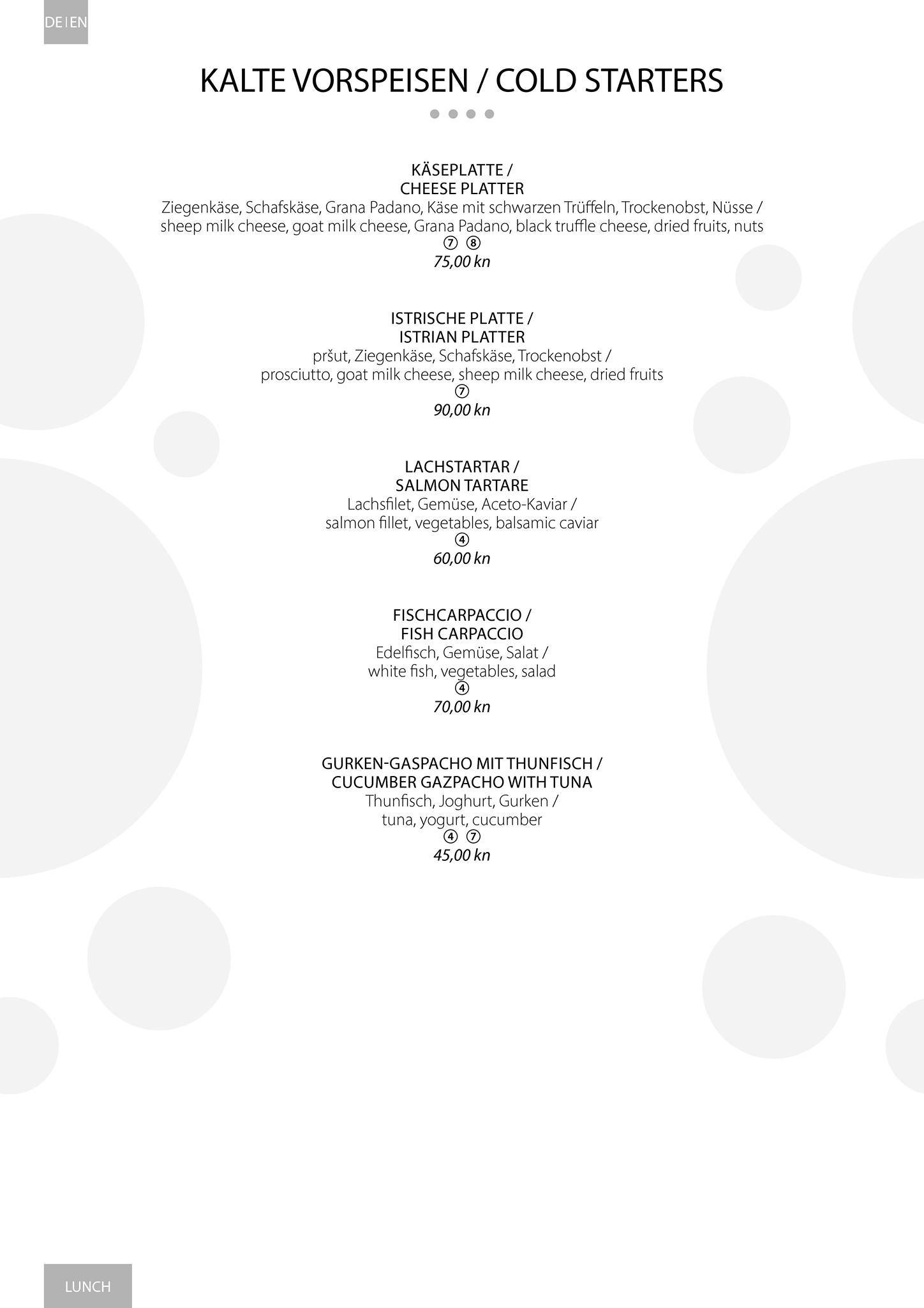 Menu di Libeccio Restaurant & Bar 