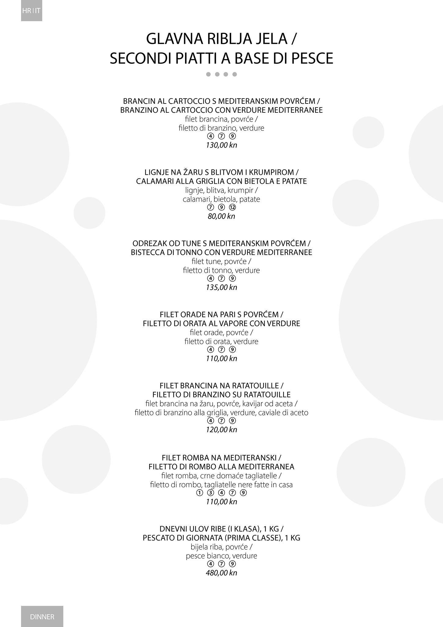 Menu di Libeccio Restaurant & Bar 