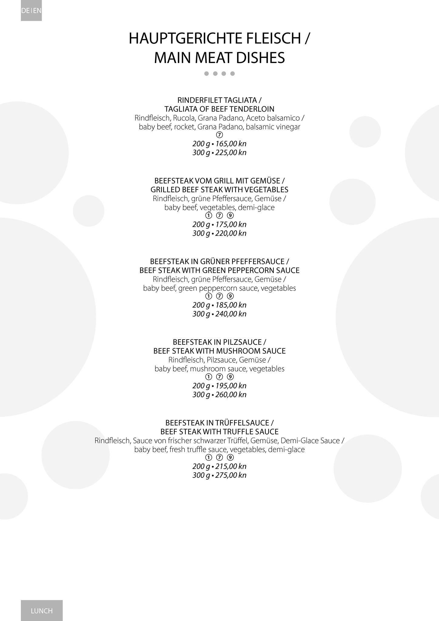 Menu di Libeccio Restaurant & Bar 