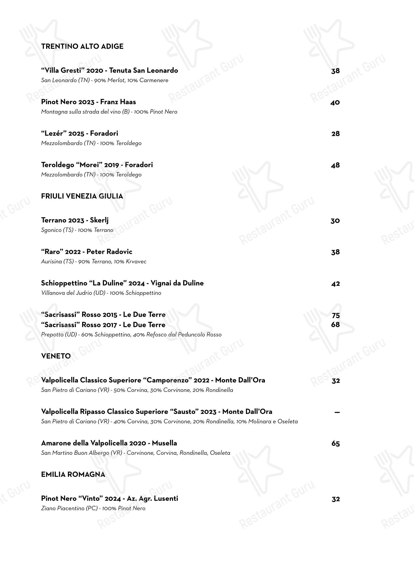 Menu per Luce Ristorante ristorante