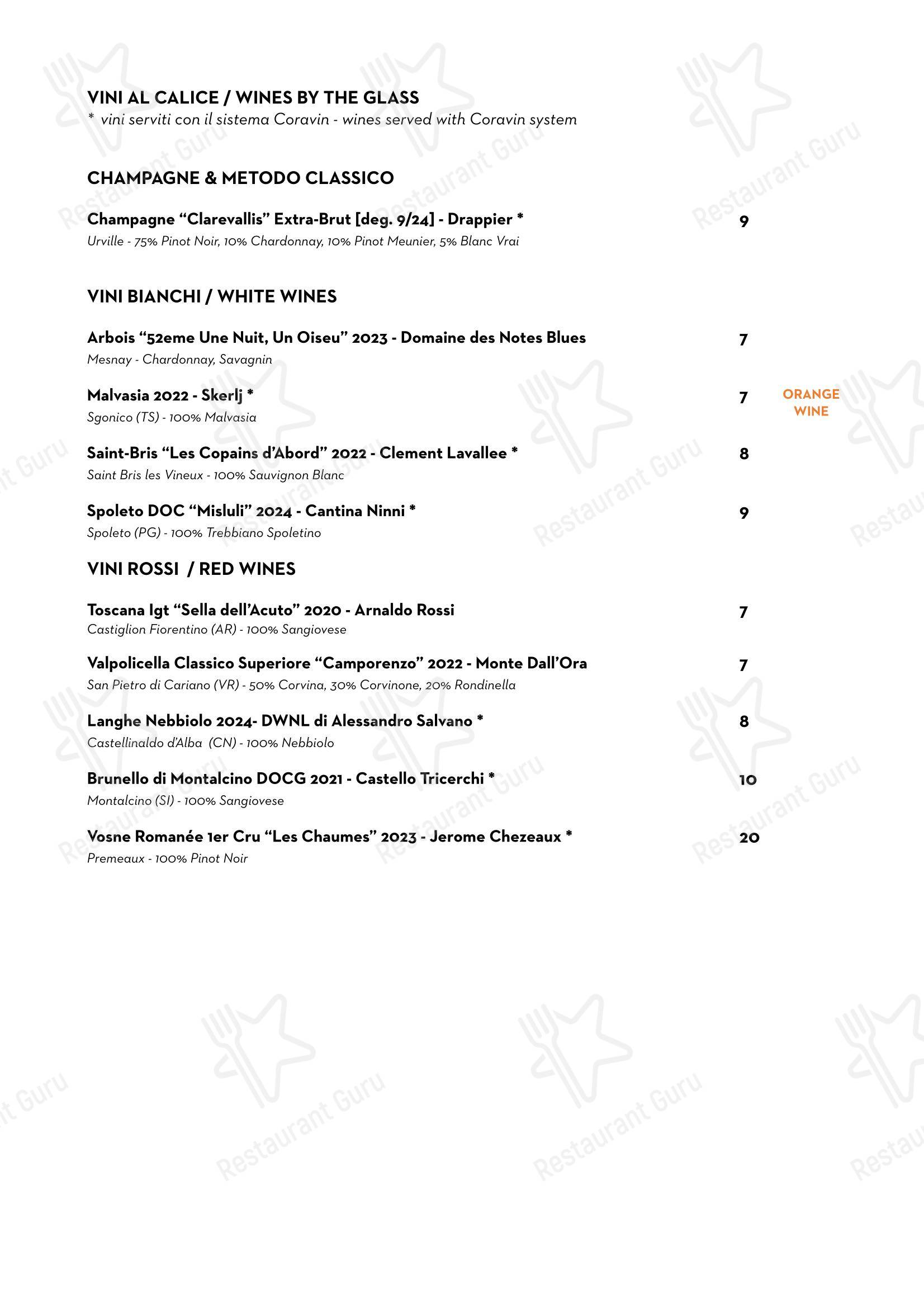 Menu di Luce Ristorante - Menu