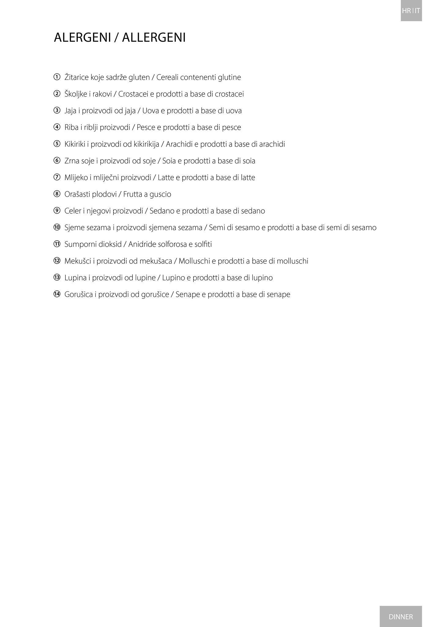 Menu di Libeccio Restaurant & Bar 