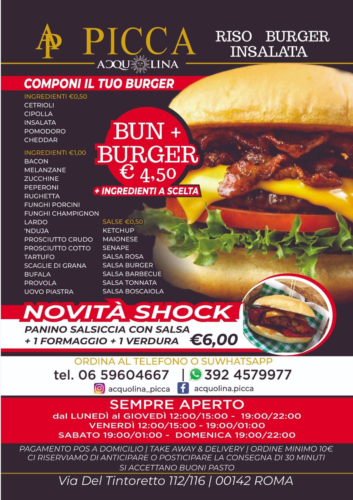 Menu di Acquolina Pizzeria EUR/Tintoretto 