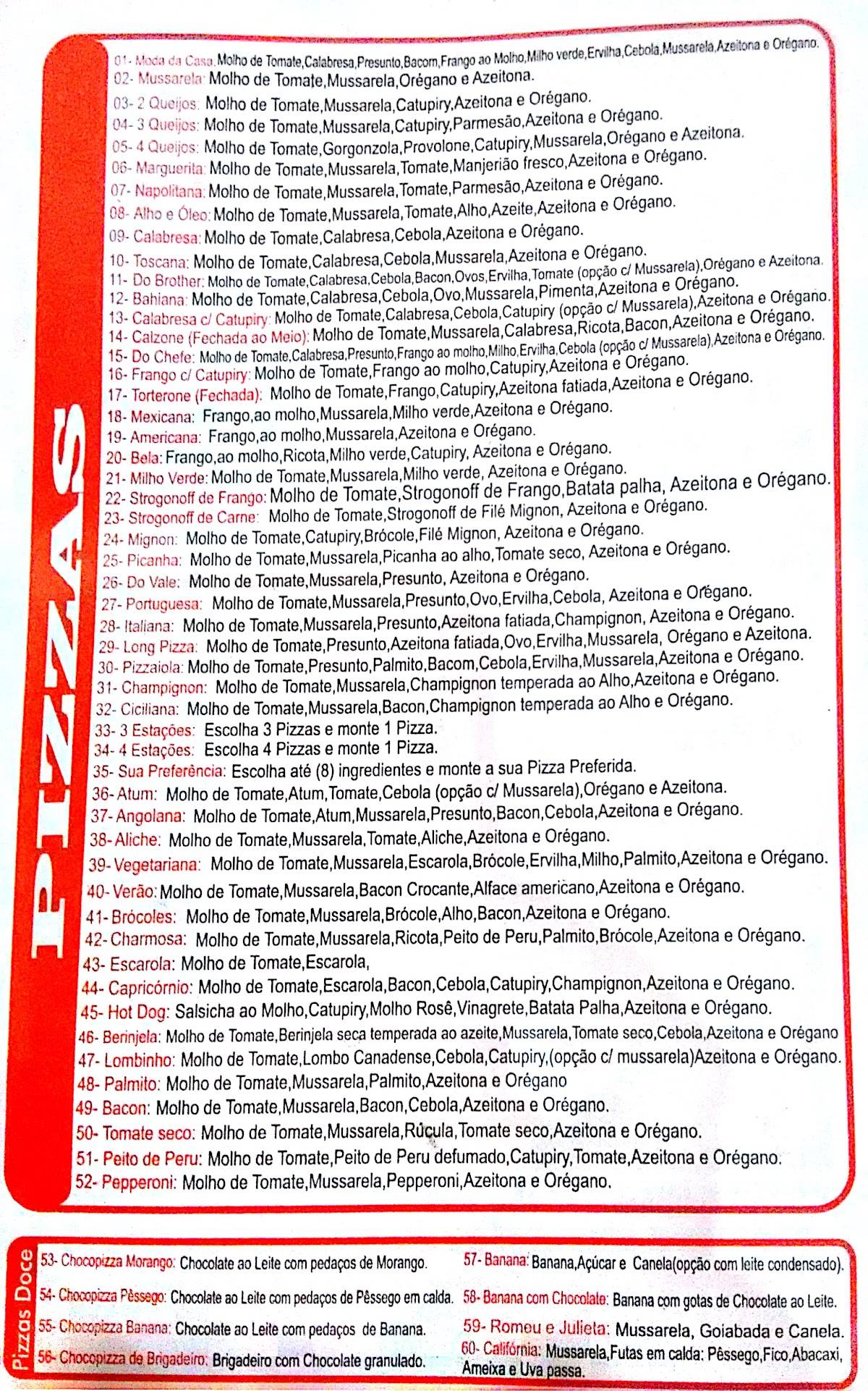 Pizzaria Hum cardápio