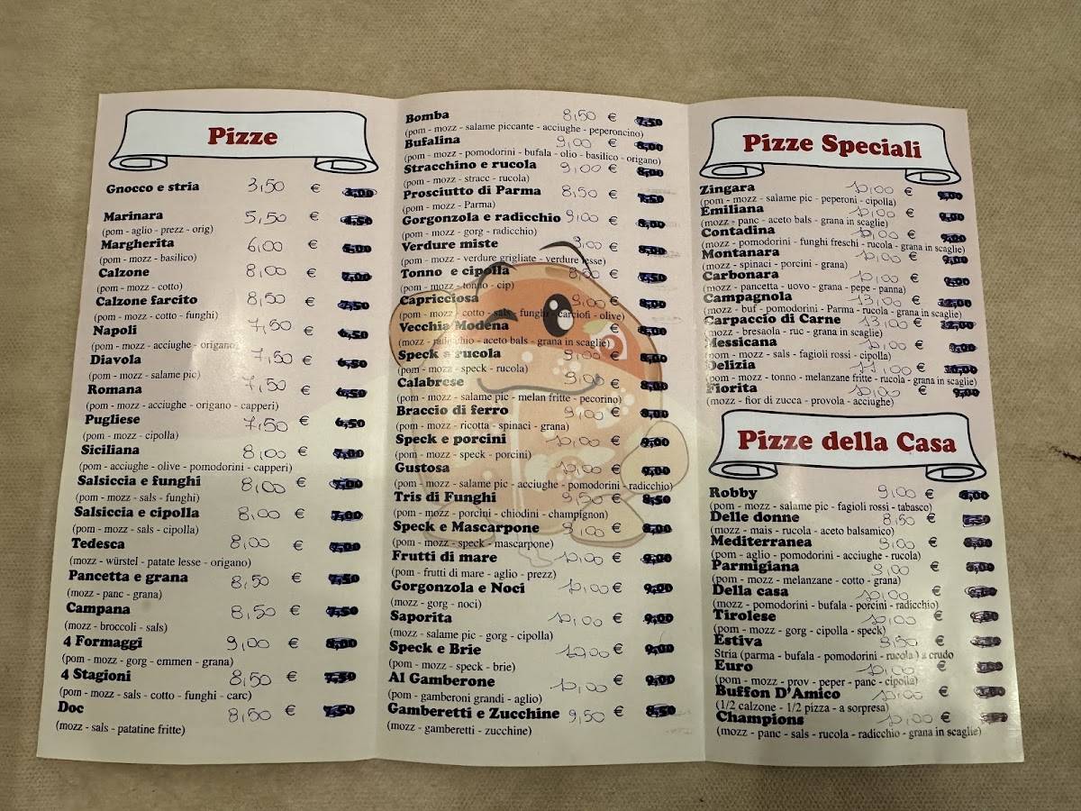 Menu di Pizzeria Robby 