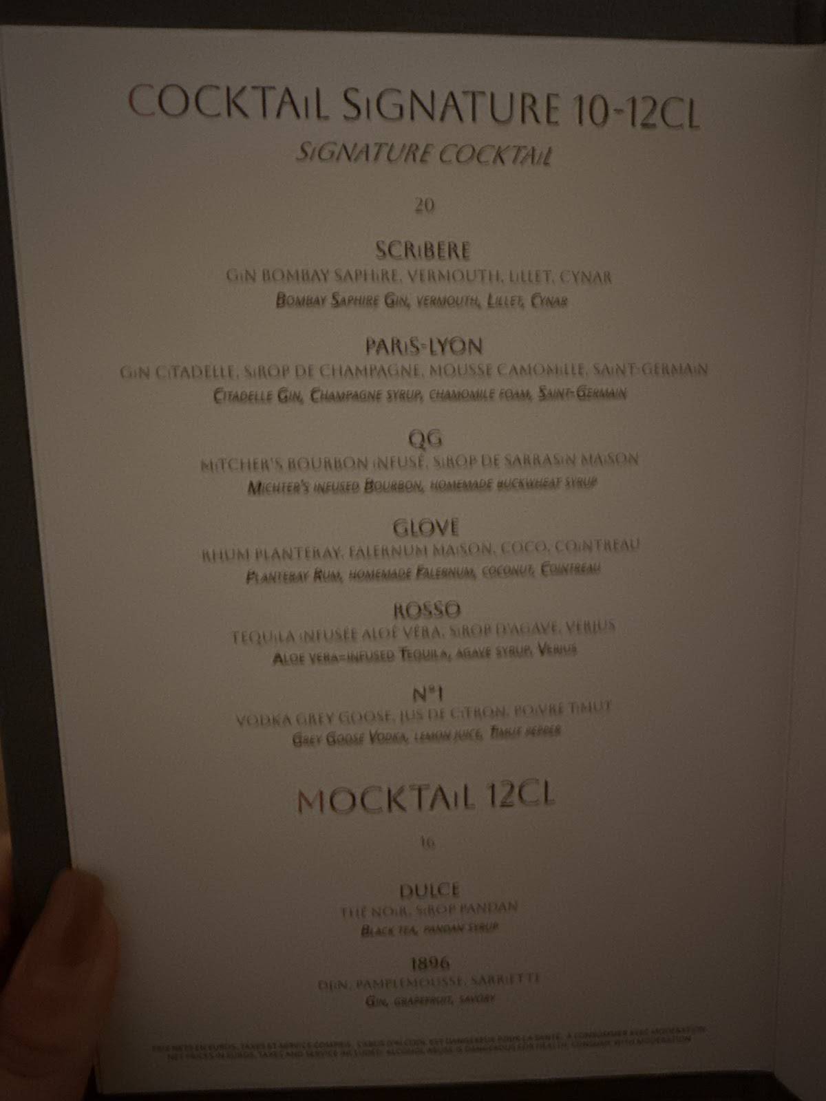 Menu de RIVAGES