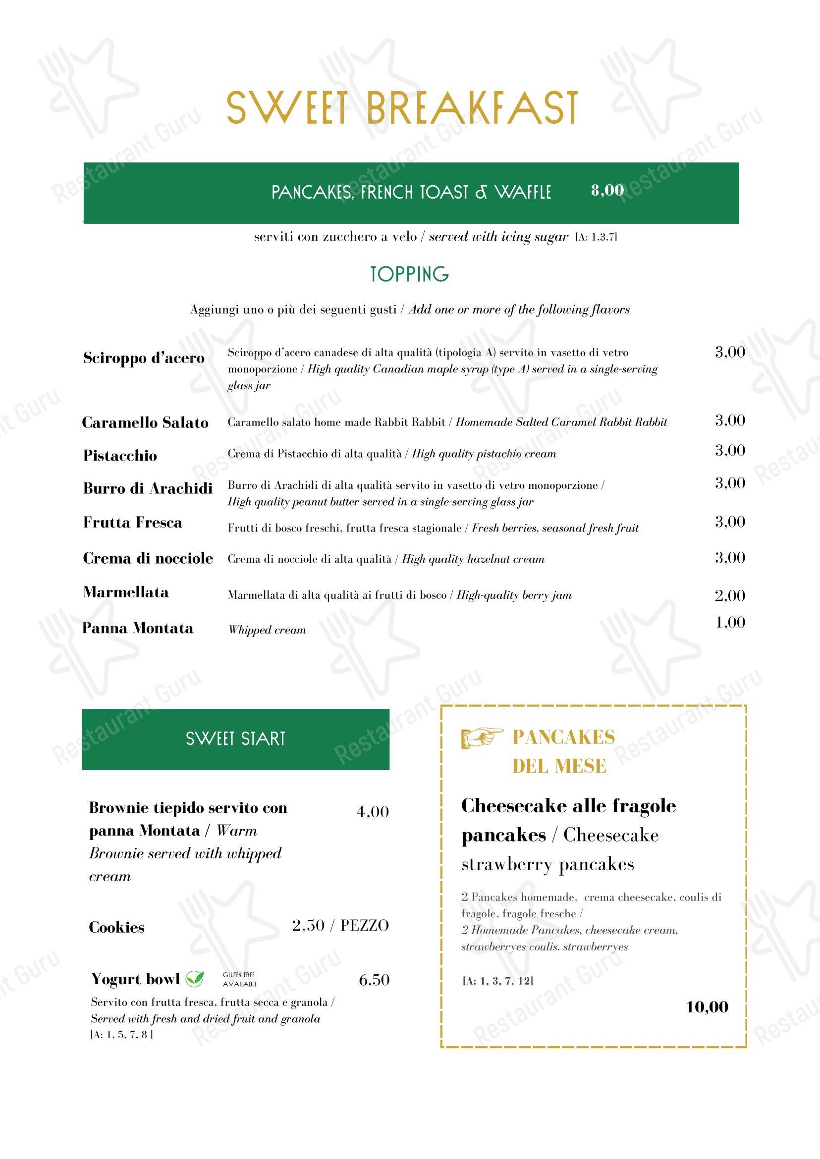 Menu bar per Rabbit Rabbit Bistrot fast food