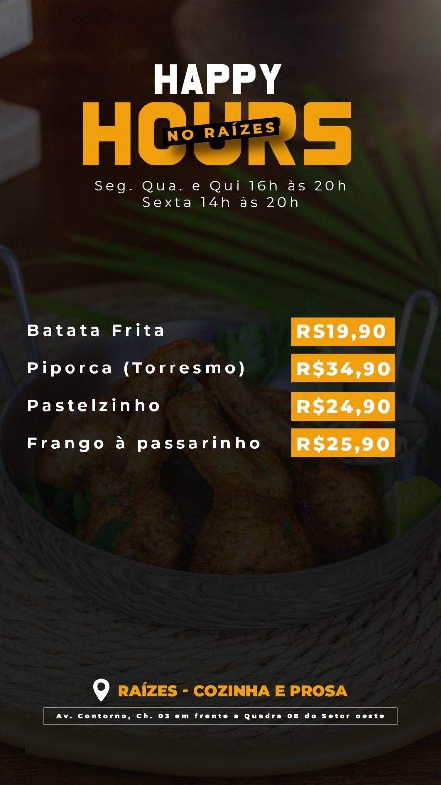 Raízes Cozinha e Prosa cardápio