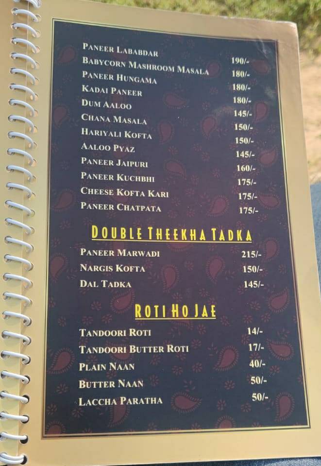 Rajshree Restaurant menu