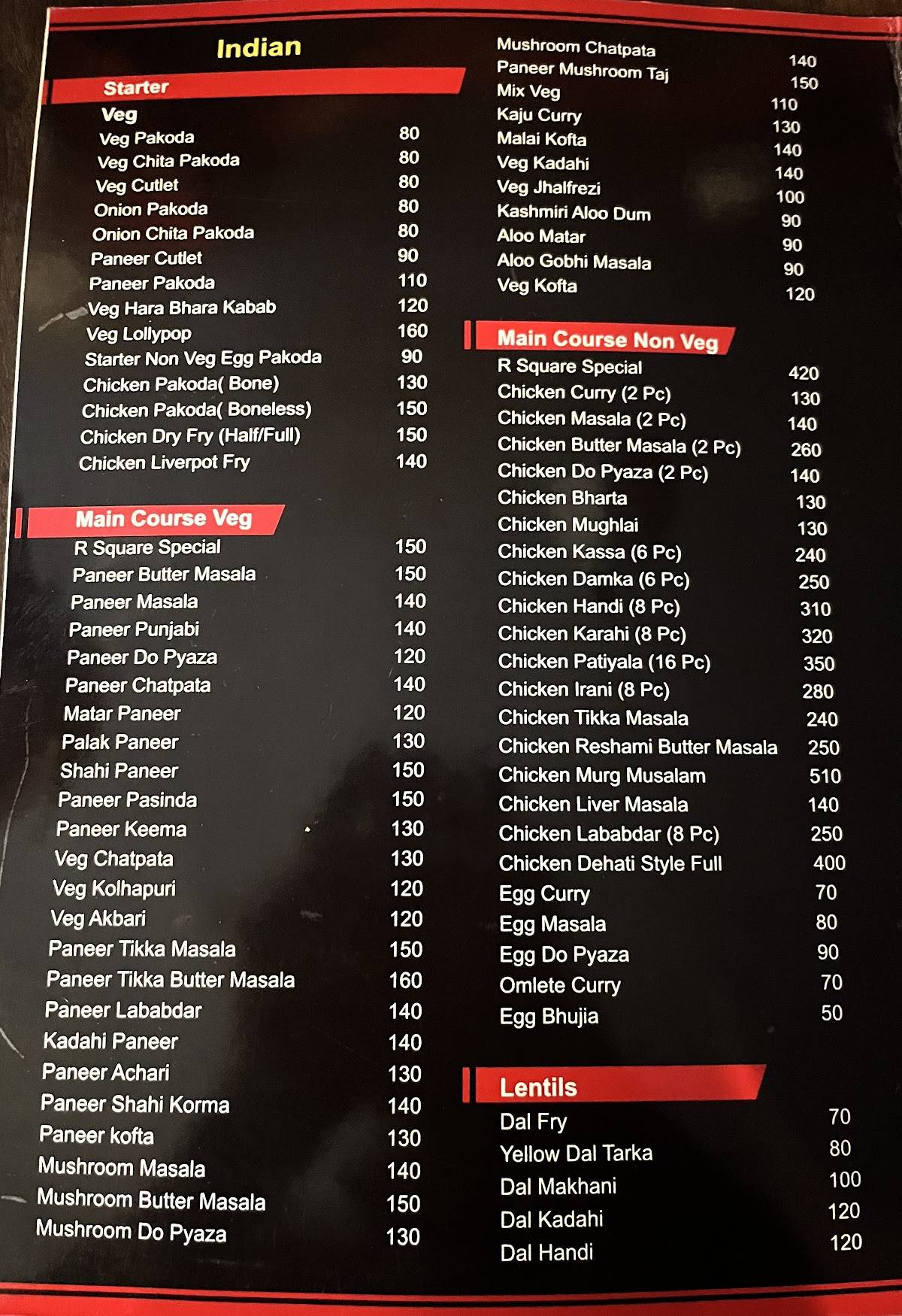 R స్క్వేర్ ద పర్ఫెక్ట్ ప్లేట్ menu