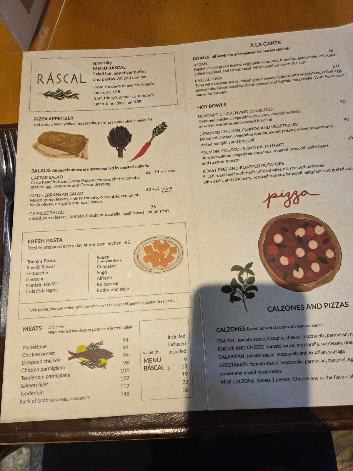 Ráscal - Itaim cardápio