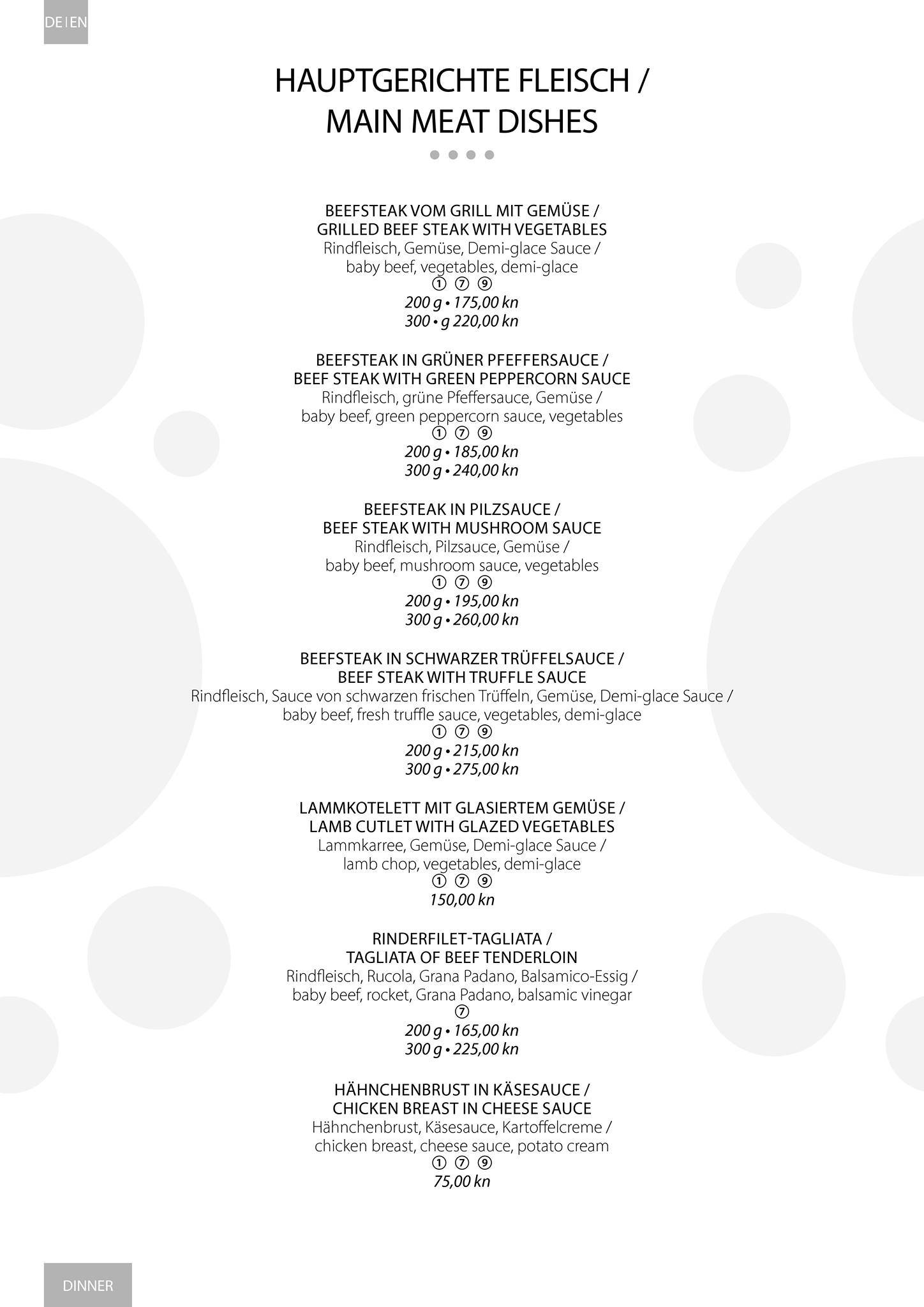 Menu di Libeccio Restaurant & Bar 