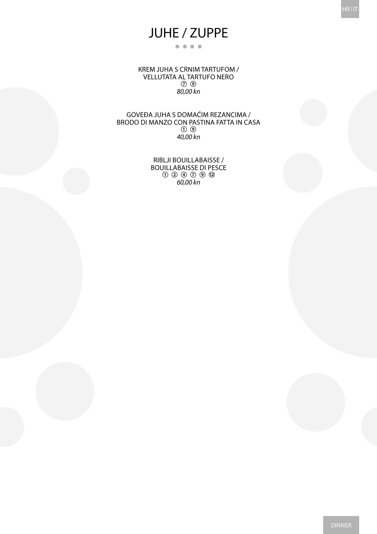 Menu di Libeccio Restaurant & Bar 