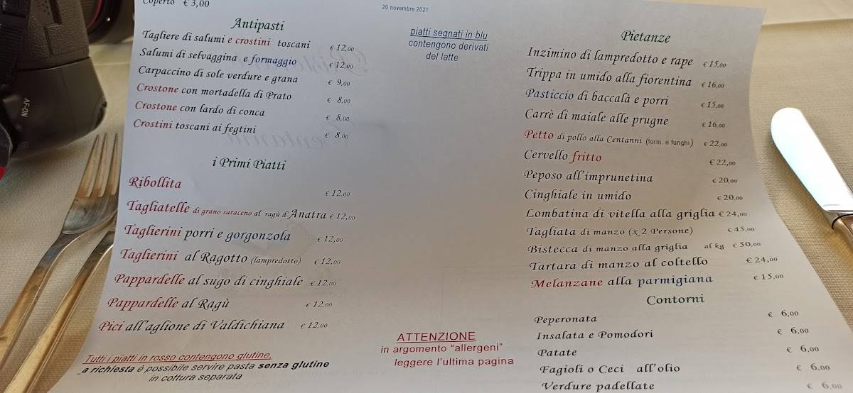 Menu di Ristorante Centanni 