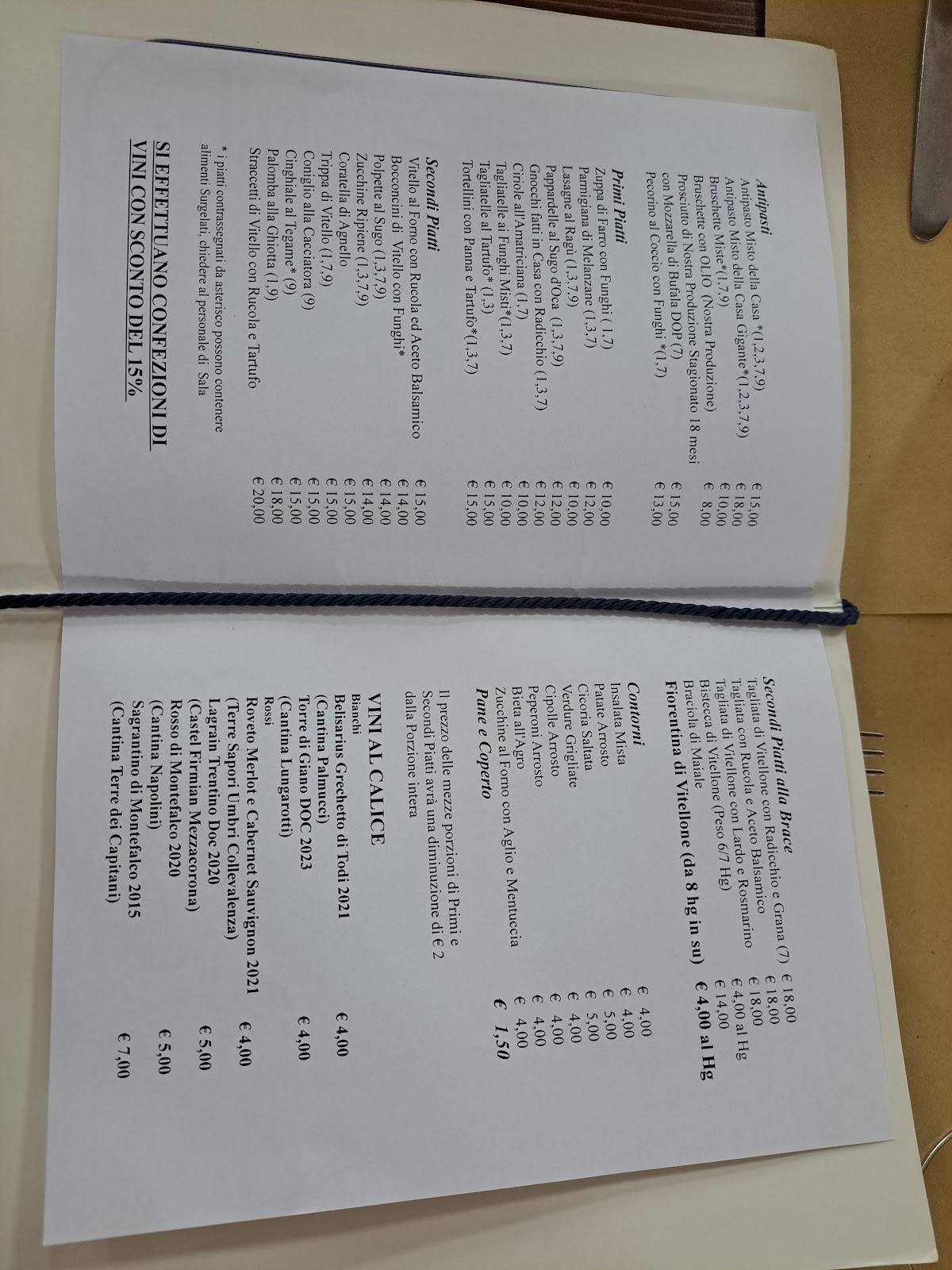 Menu di Ristorante Da Massimo 