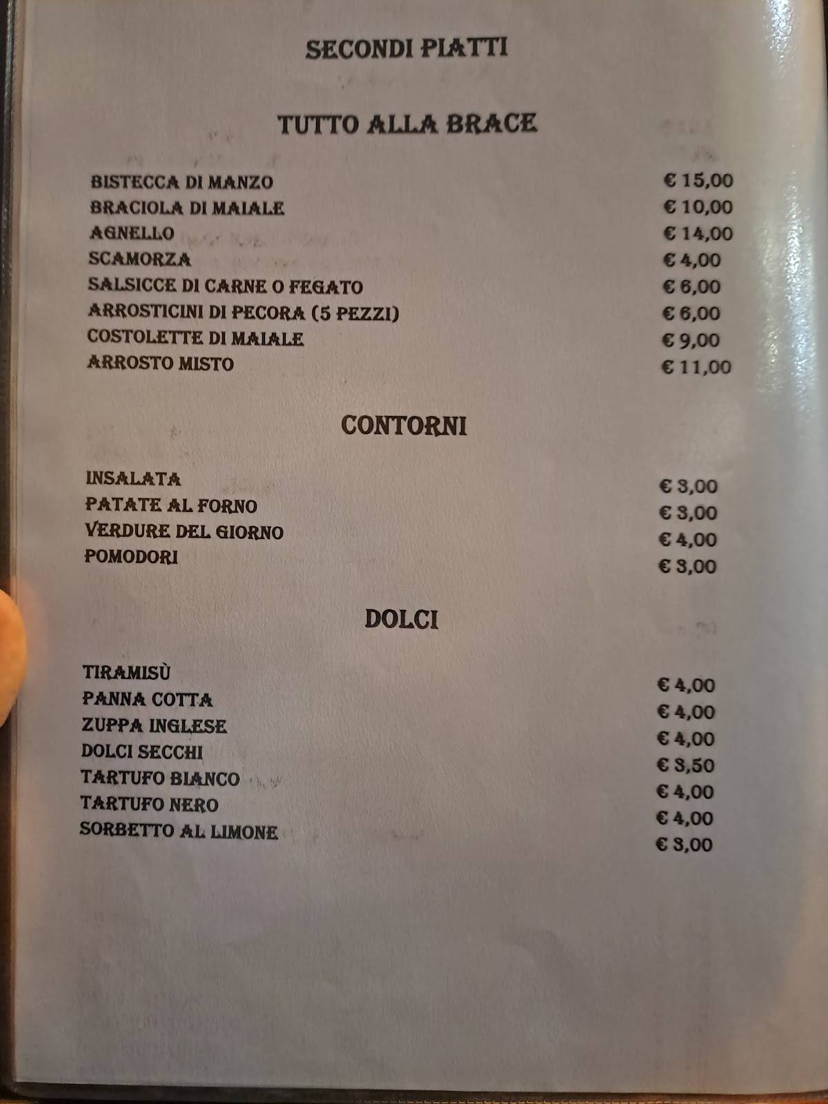 Menu di Ristorante La Rocca 