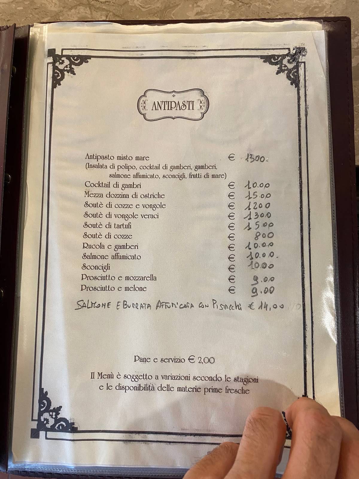 Menu di Ristorante Rugantino 