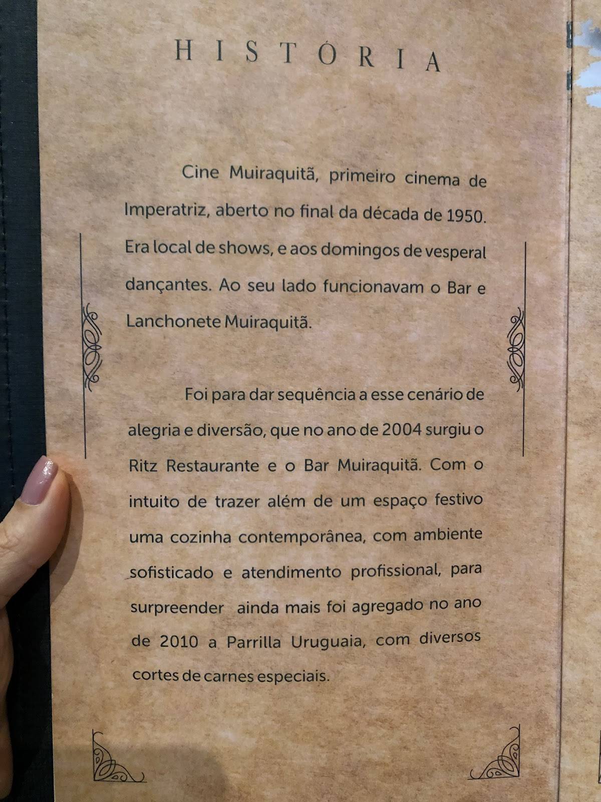 Ritz Restaurante cardápio