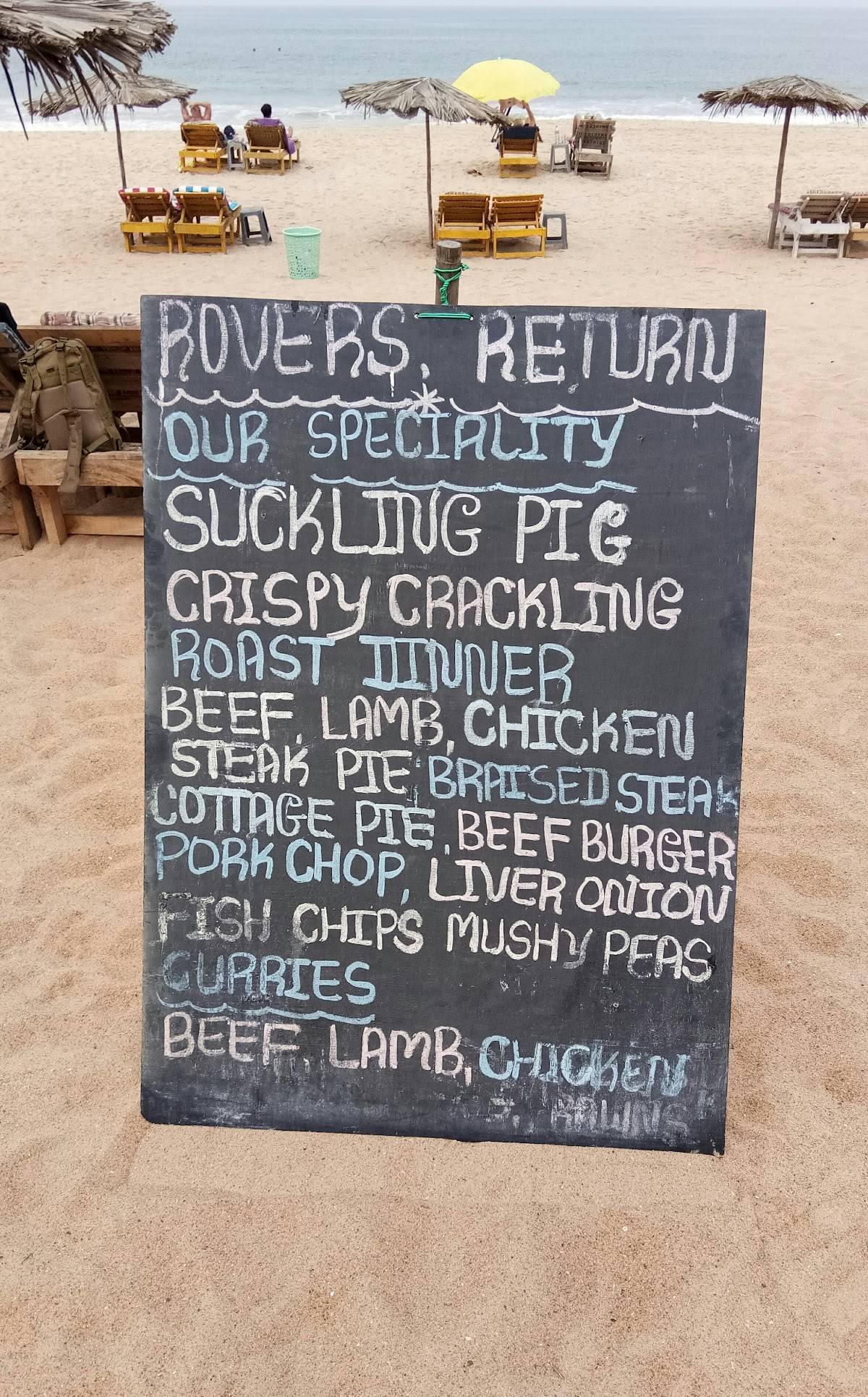 Rovers Return Beach Shack menu