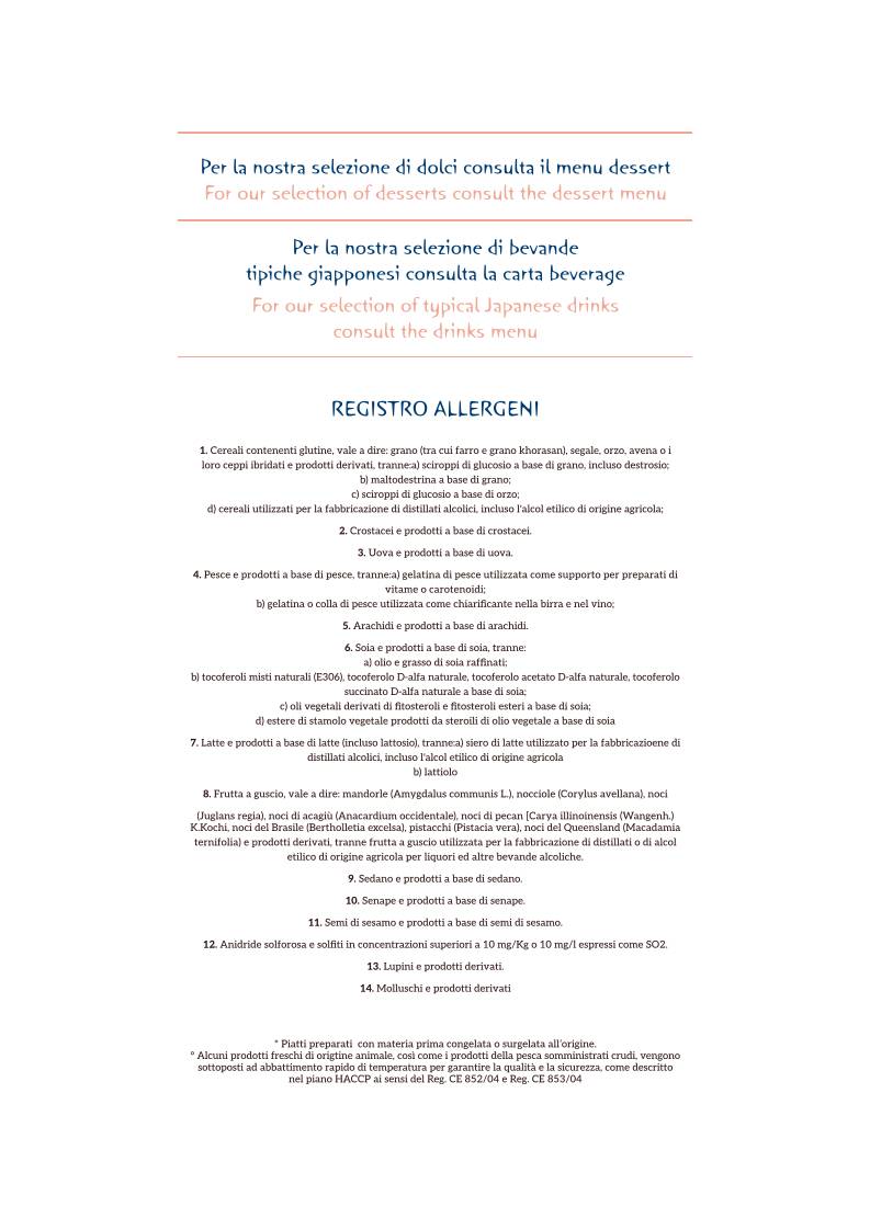 Menu di Shiroya - ristorante giapponese 