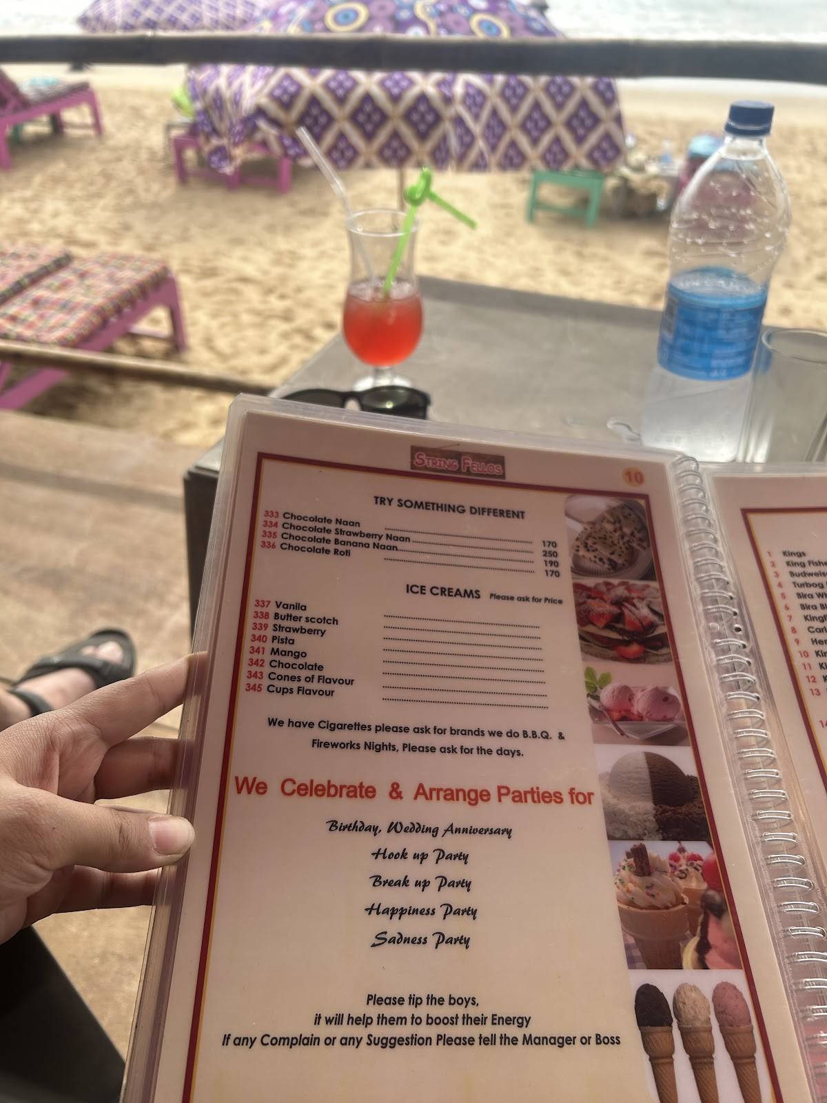 Stringfellos menu