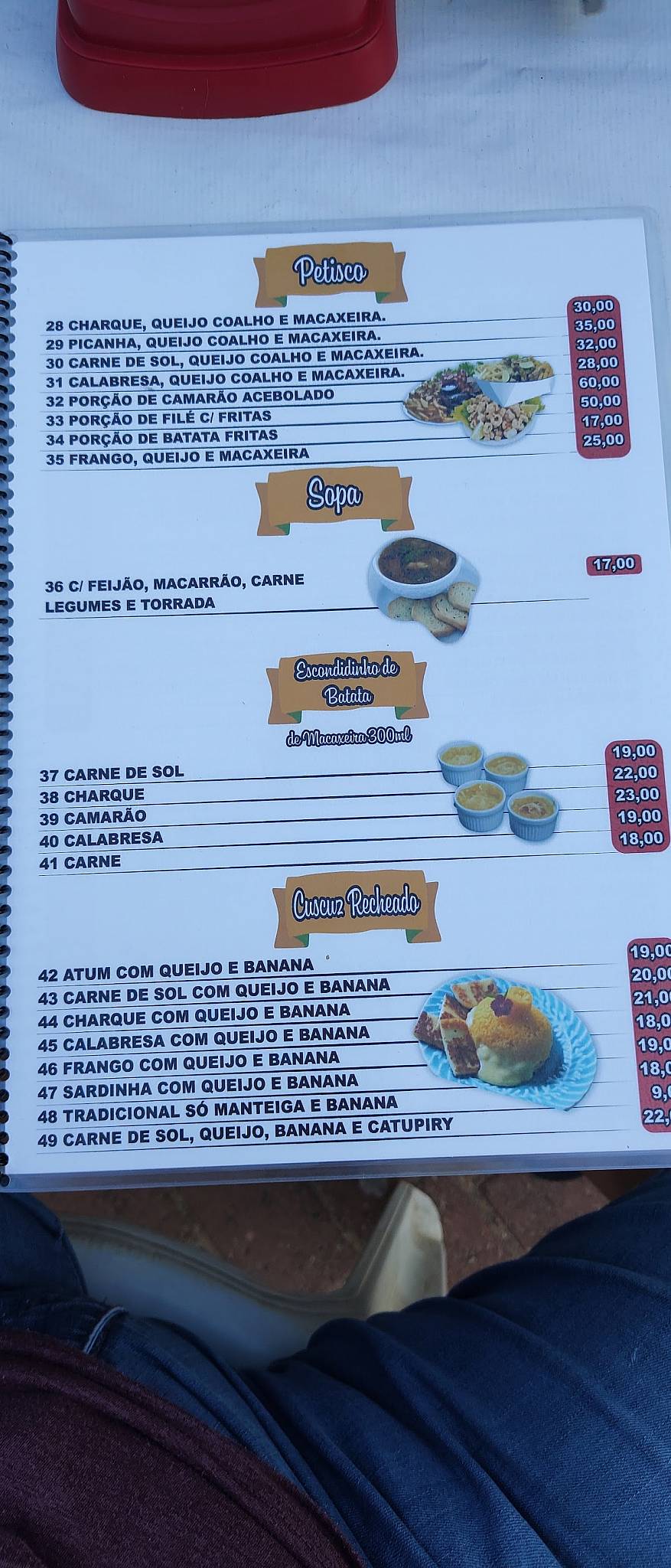 Tapioca Sabor da Roça cardápio