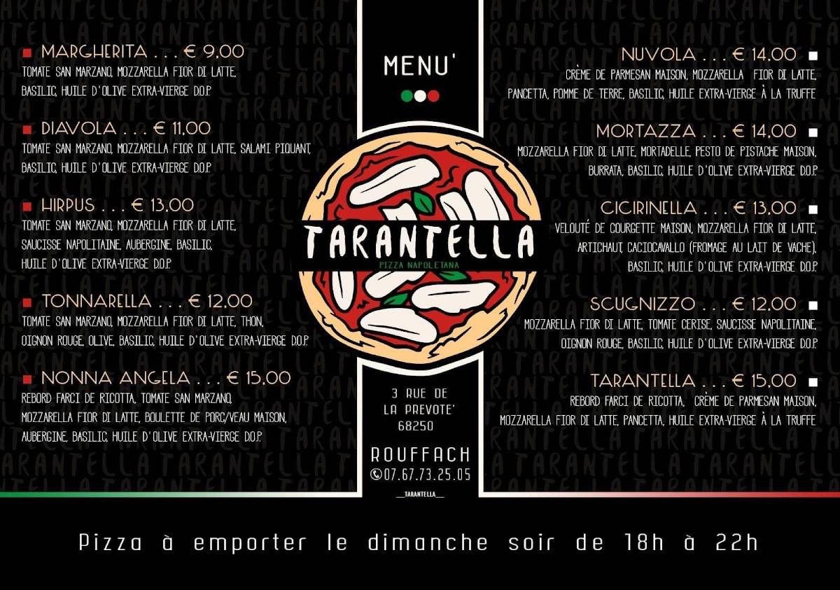 Menu de Tarantella