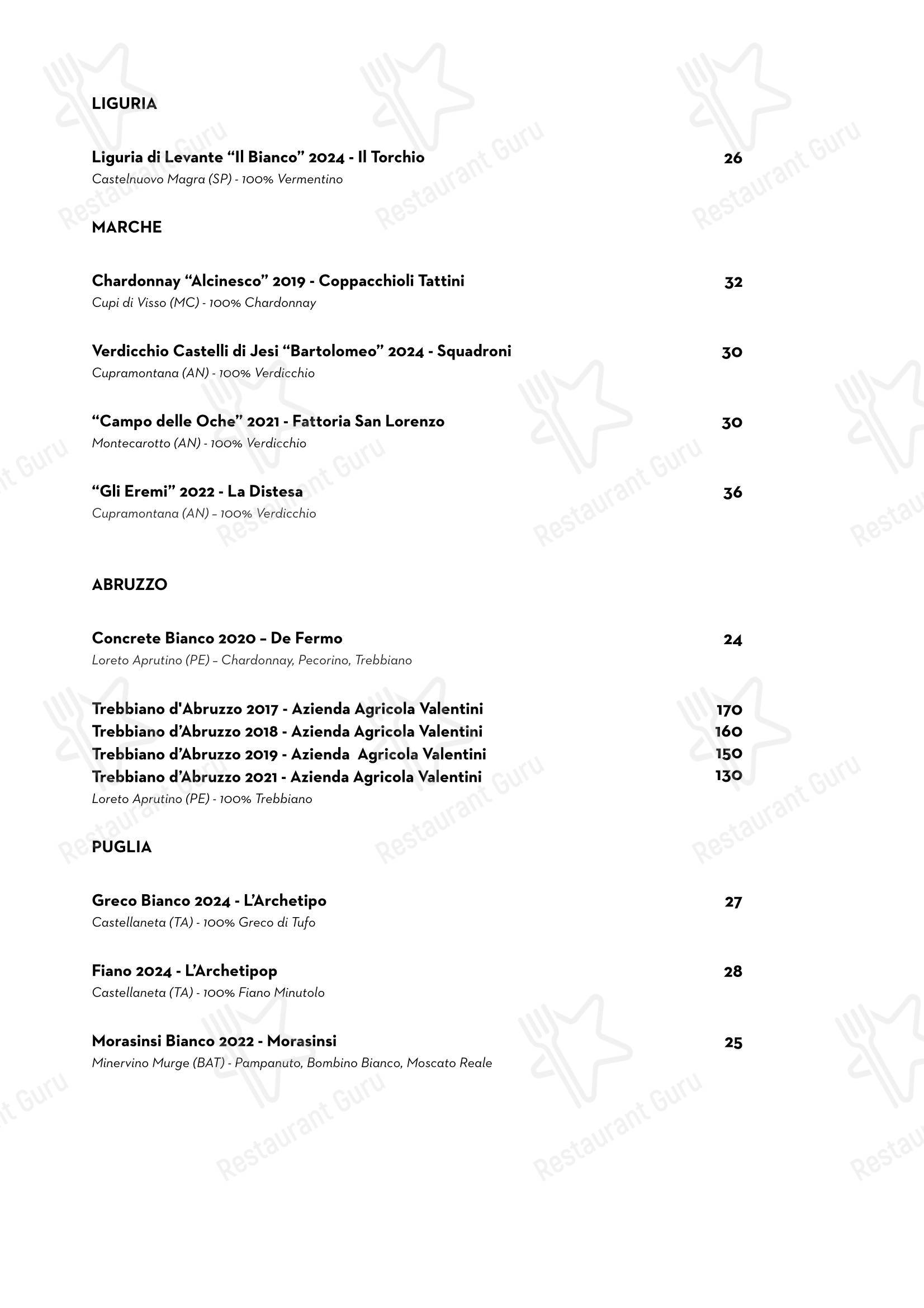 Menu per Luce Ristorante in Perugia