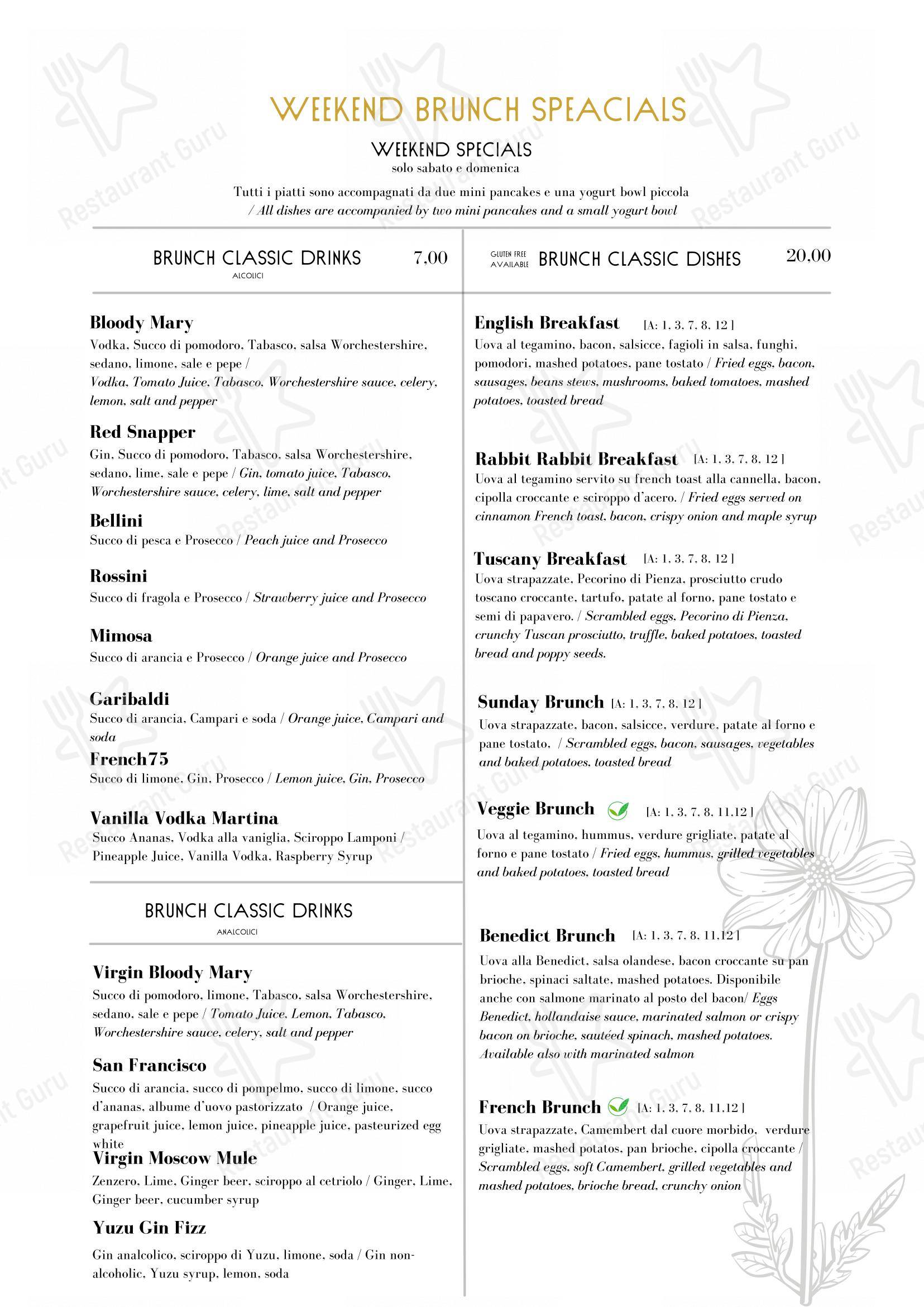 Menu bar per Rabbit Rabbit Bistrot pub & bar