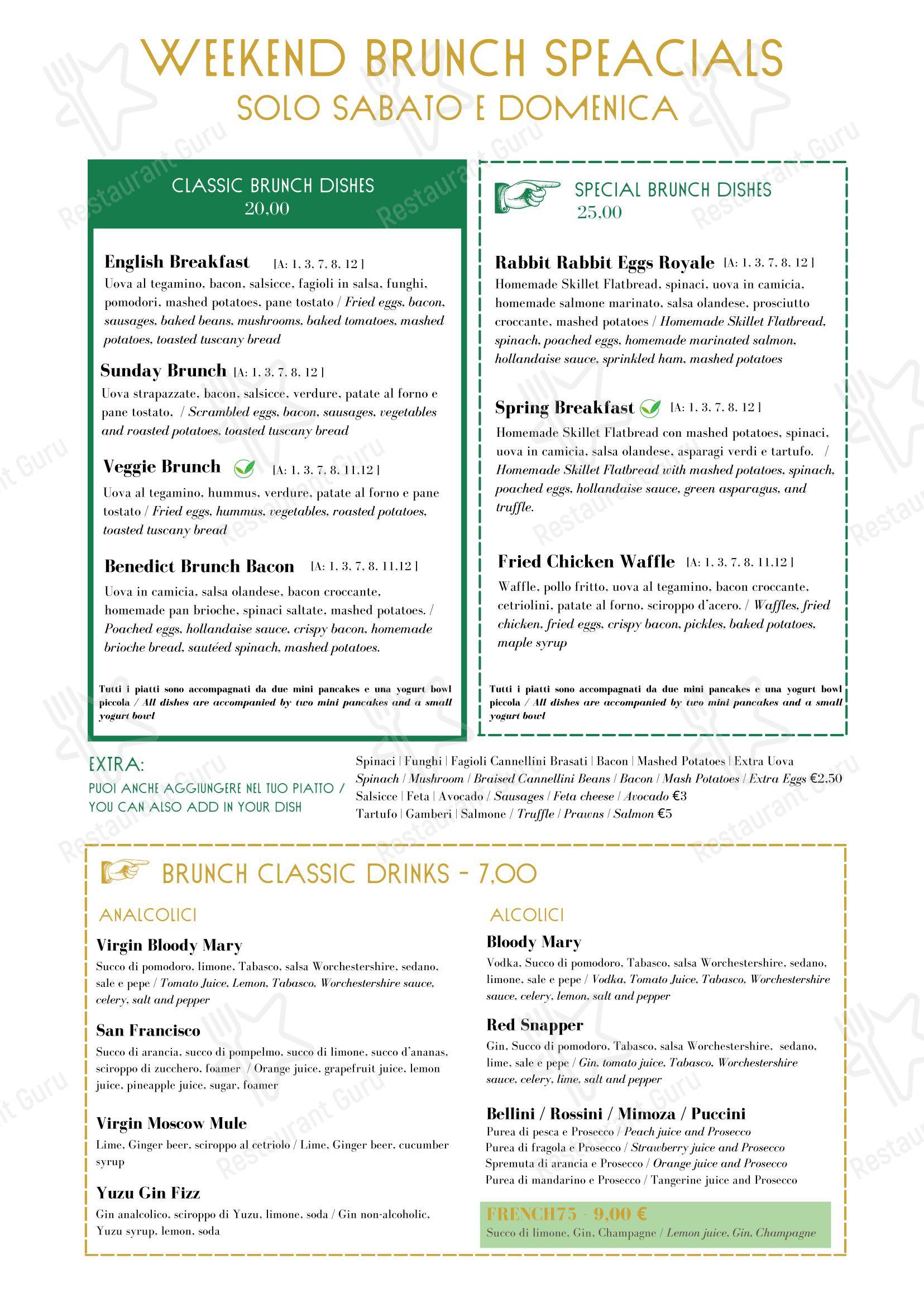 Menu per Rabbit Rabbit Bistrot in Arezzo