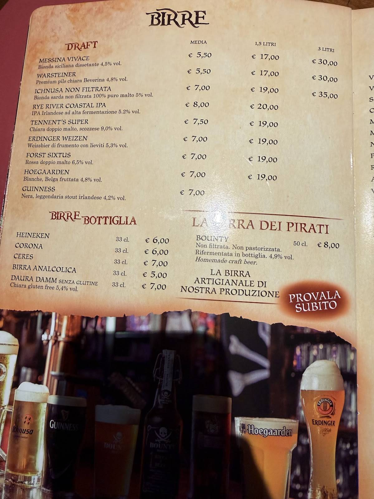Menu di Bounty Rimini 