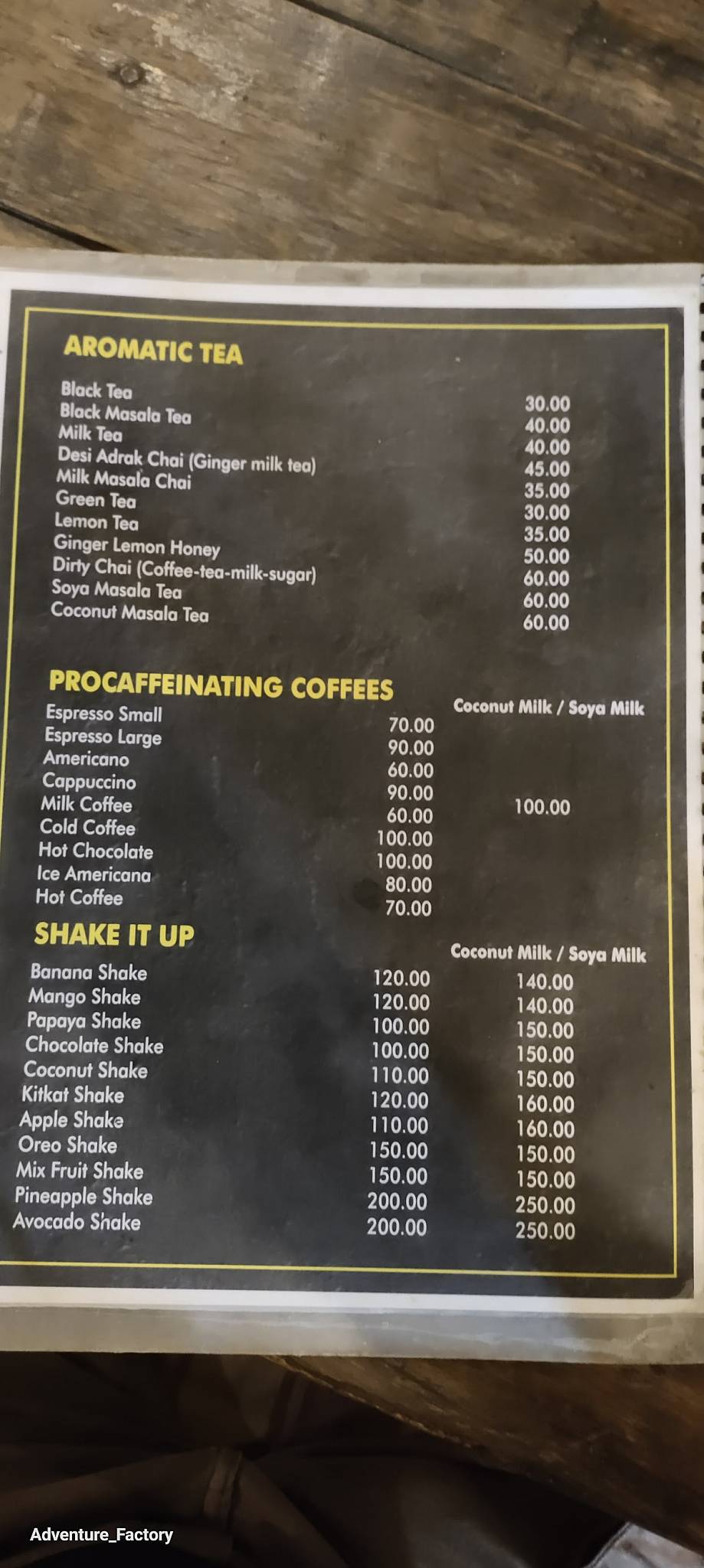 Cafe Karma menu