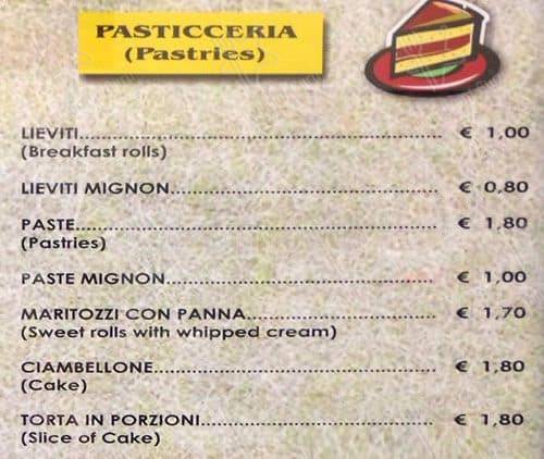 Menu di Caffè Negresco 
