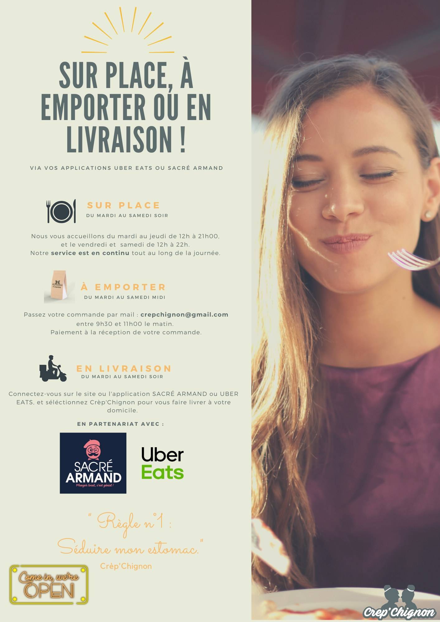 Menu de Crep'Chignon