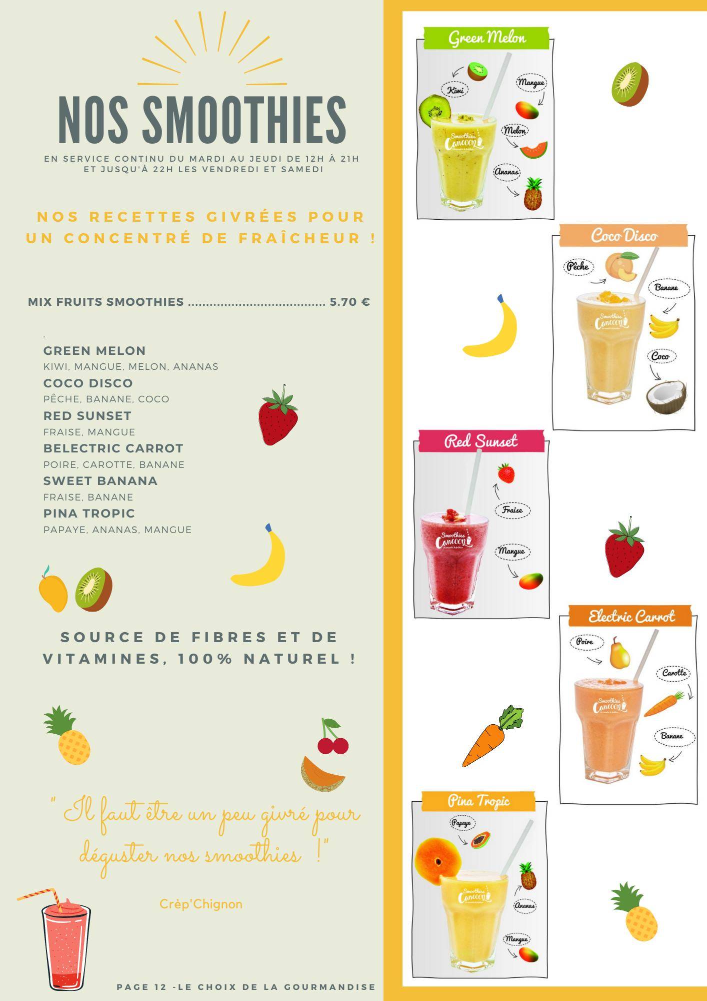 Menu de Crep'Chignon