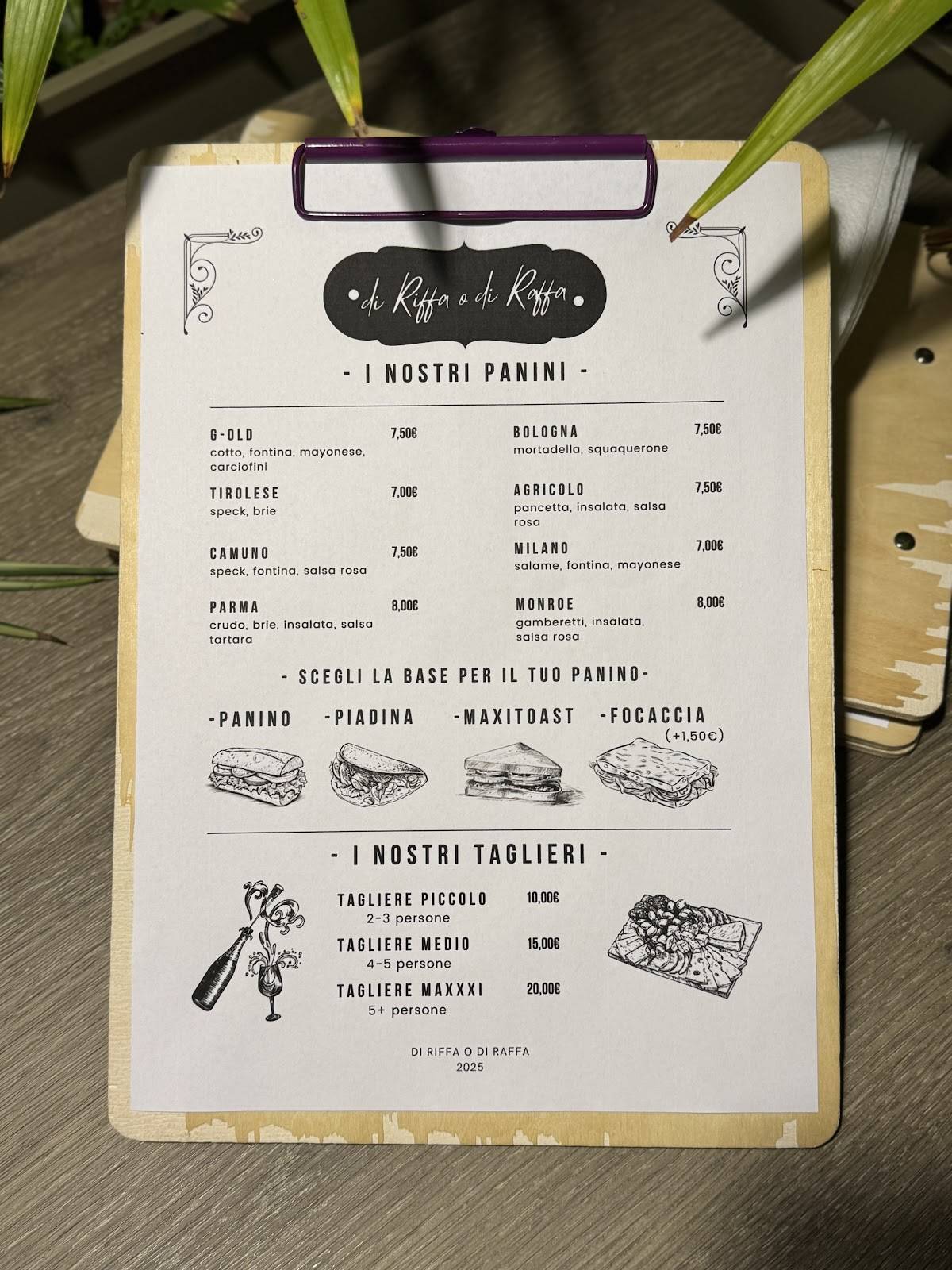 Menu di Di Riffa o di Raffa 