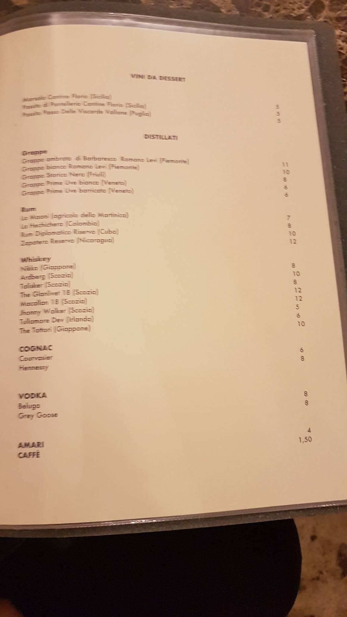 Menu di Foscolo Ristorante e Cocktail Bar 