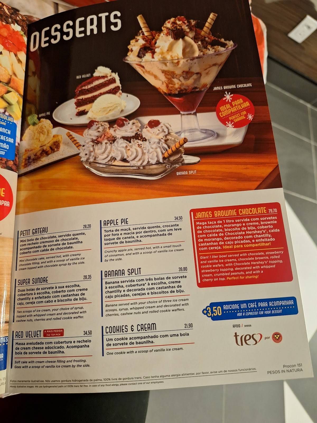 Johnny Rocket’s cardápio