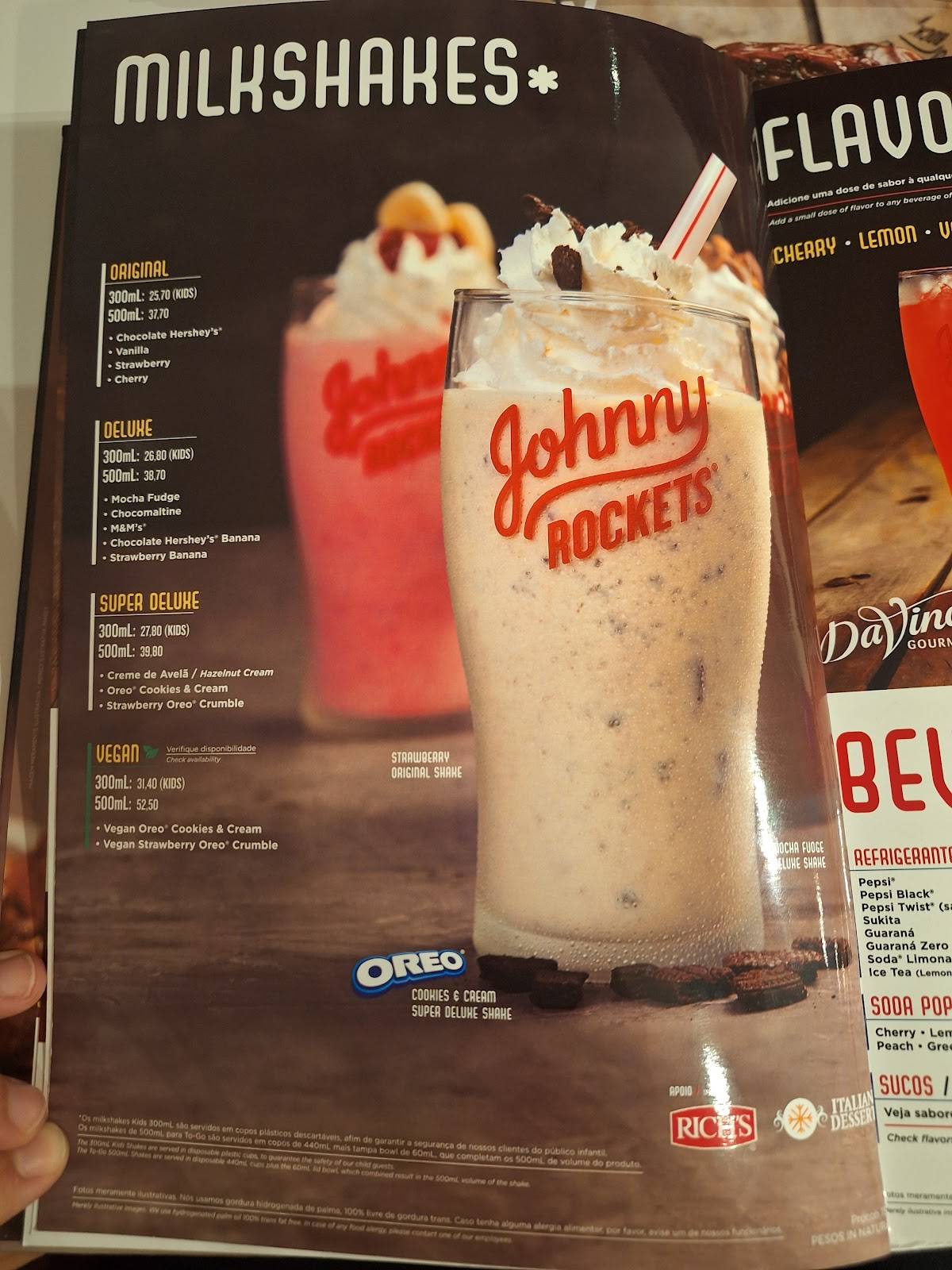 Johnny Rocket’s cardápio