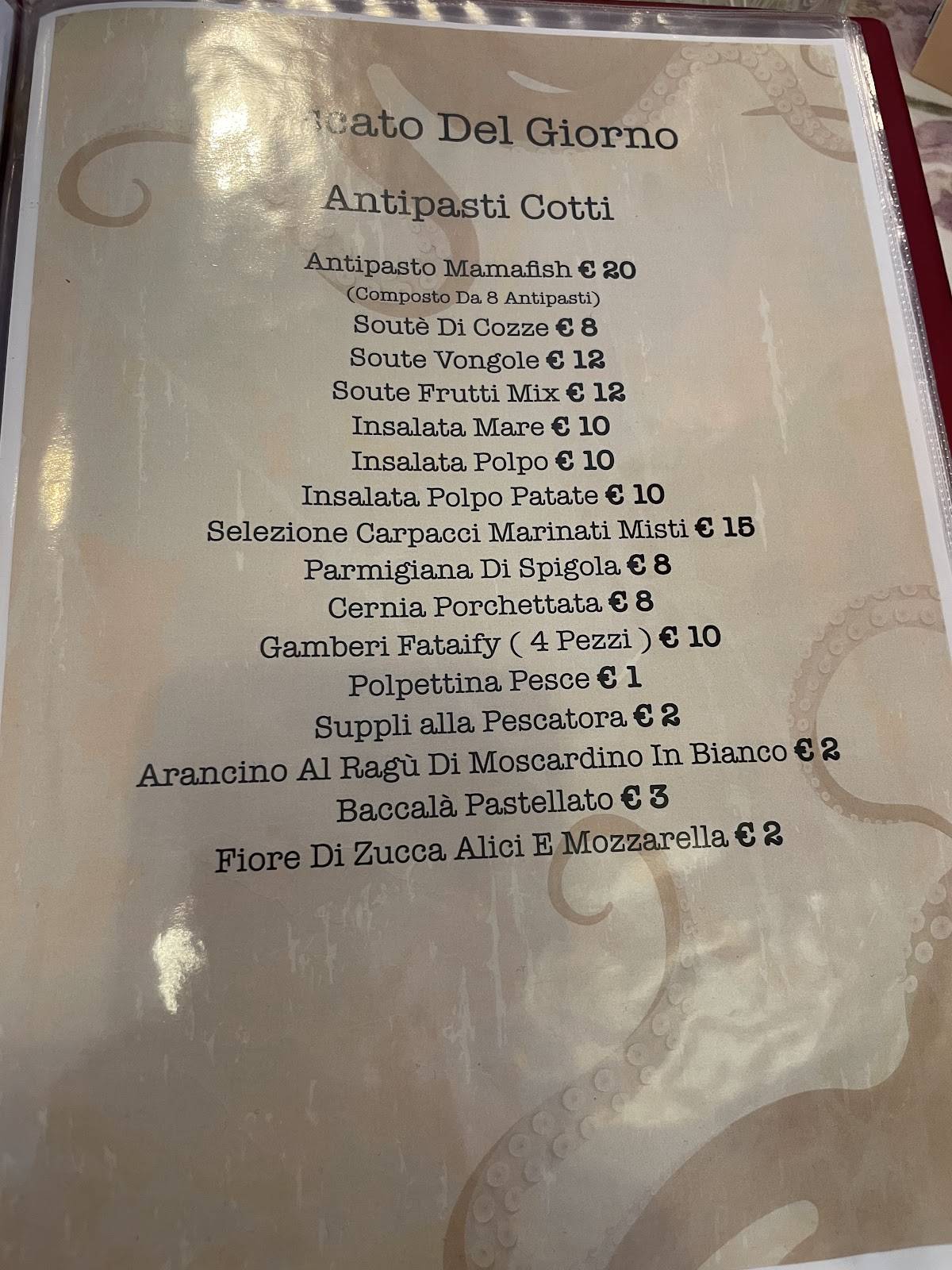 Menu di Mama Fish 
