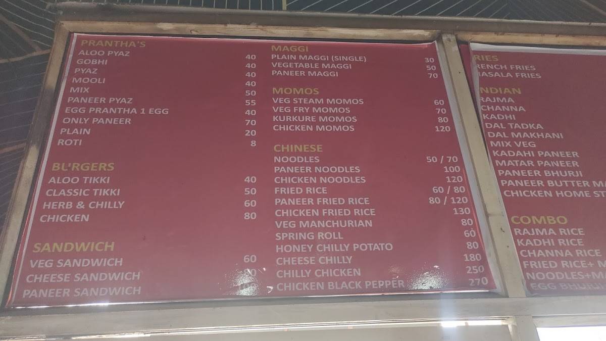 Mummy D Rasoi menu
