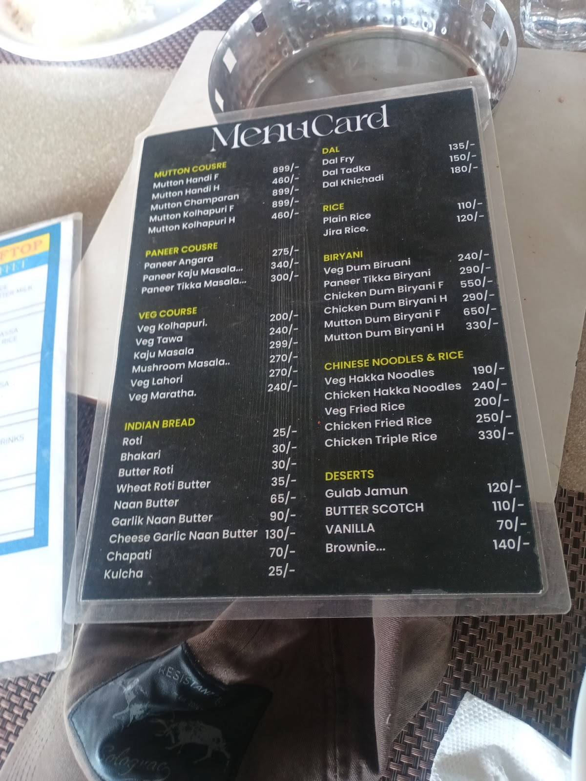 North Point Rooftop menu